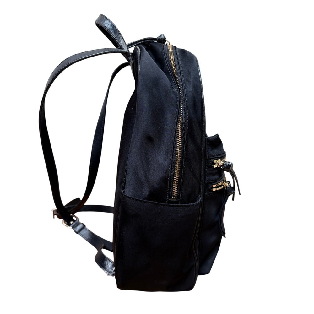 Kate Spade New York Black Nylon Saffiano Leather Backpack Classic with Dust Bag - Picture 3 of 16